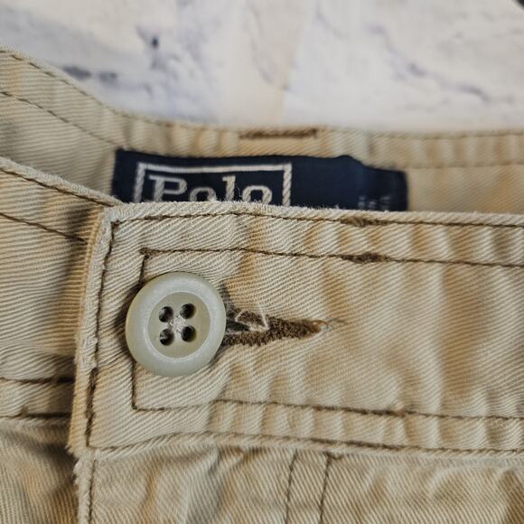 Polo Ralph Lauren Cargo Utility Shorts Mens 36 Khaki Pockets Cotton Casual Twill - Picture 3 of 7
